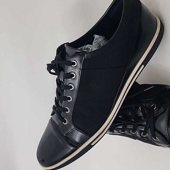 Zanzara Rory Black Leather Sneakers Size 12 - Picture 7 of 11